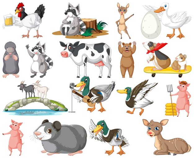 Set aus verschiedenen Tierarten