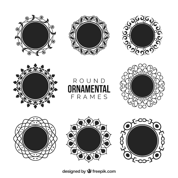 Kostenloser Vektor set elegante runde rahmen