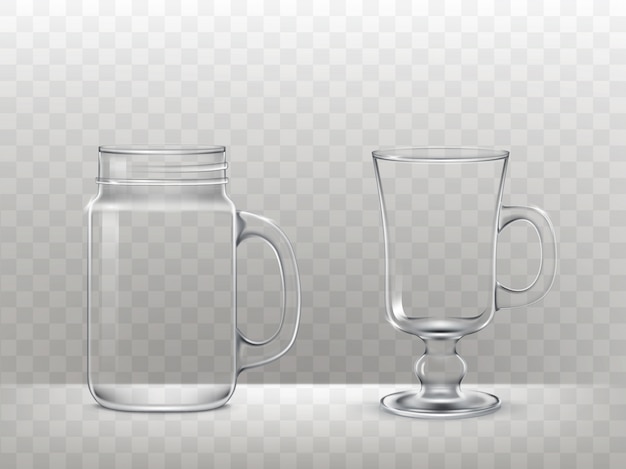 Kostenloser Vektor set gläser, tassen für smoothies