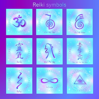 Die Reiki Energie Premium Vektor
