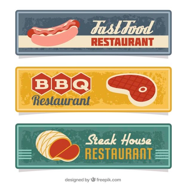 Set restaurant und einen grill banner