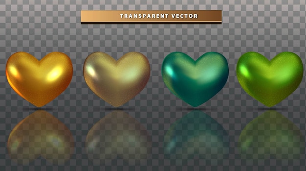 Set sammlung liebe bunt transparent