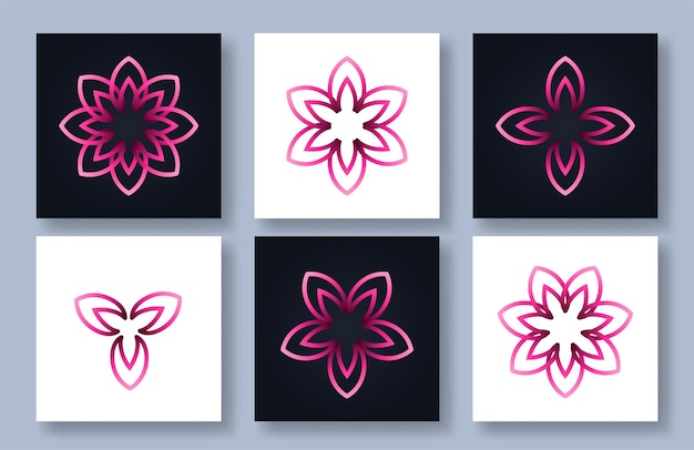 Kostenloser Vektor set sammlung von beauty-spa-lotusblumen-logo-design