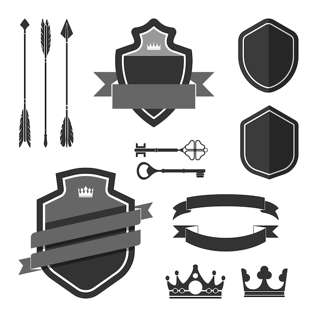 Set schwarze Aufkleberverzierungsvektoren