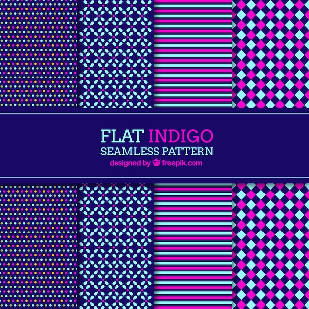 Set von abstrakten Mustern in flaches Design