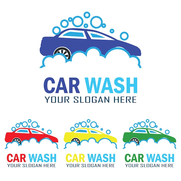 Set von Autowäsche Service-Logo mit Text Platz für Ihren Slogan