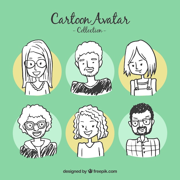Set von avatare skizzen