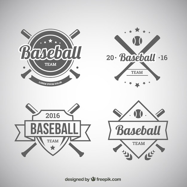 Kostenloser Vektor set von baseball-abzeichen