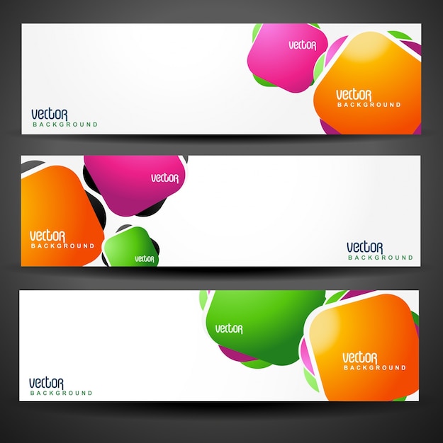 Set von bunten Header