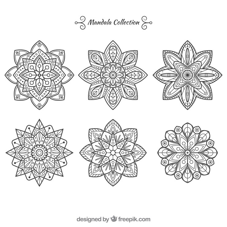 Kostenlose Vektor set von dekorativen mandalas