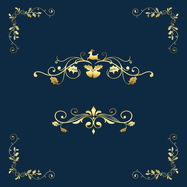 Set von dekorativen Weihnachtsdesigns für Karten-Vektor