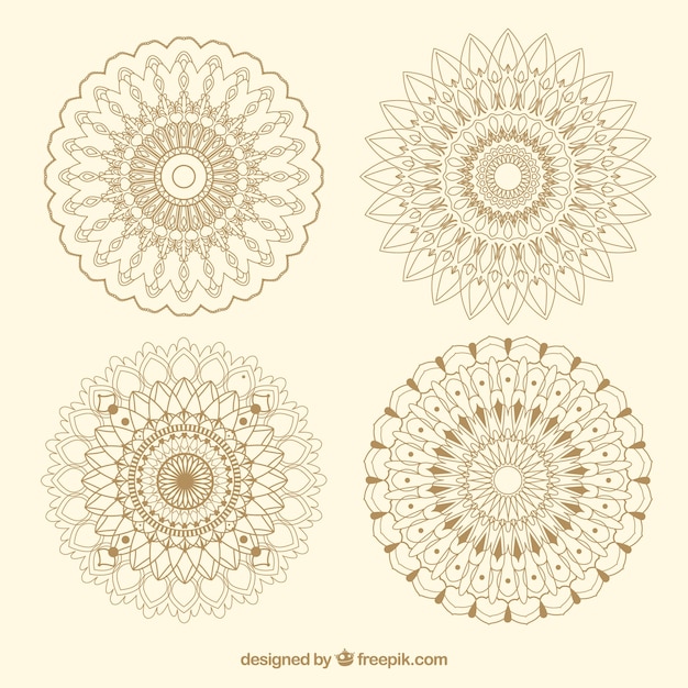 Set von eleganten handgezeichneten mandalas