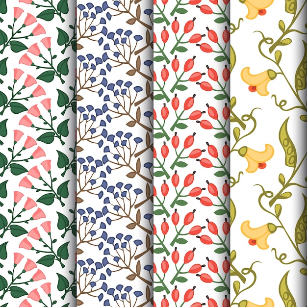 Set von floralen nahtlose Muster Vektor-Illustration