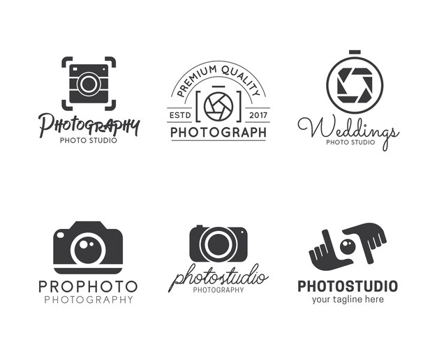 Set Von Fotografie Logos Premium Vektor