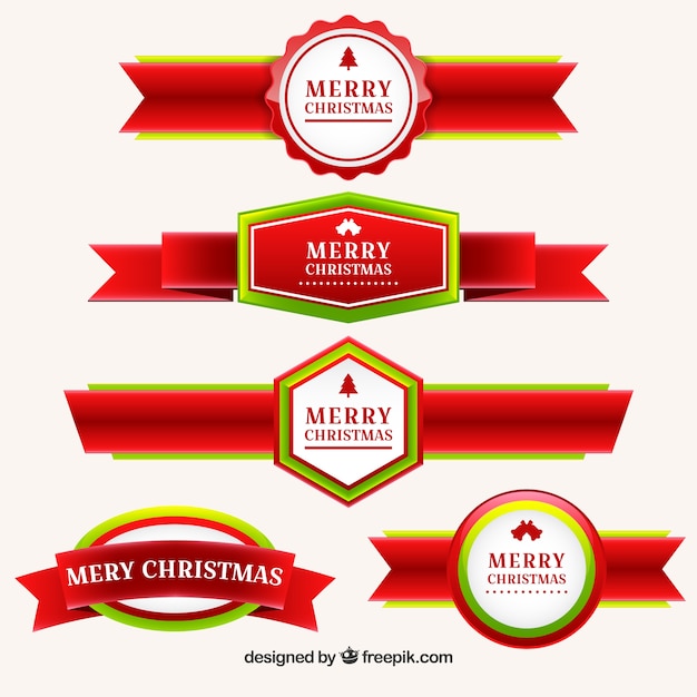 Set von fünf schönen weihnachts-etiketten