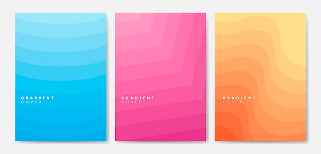 Set von gradienten-cover-grafik-designs