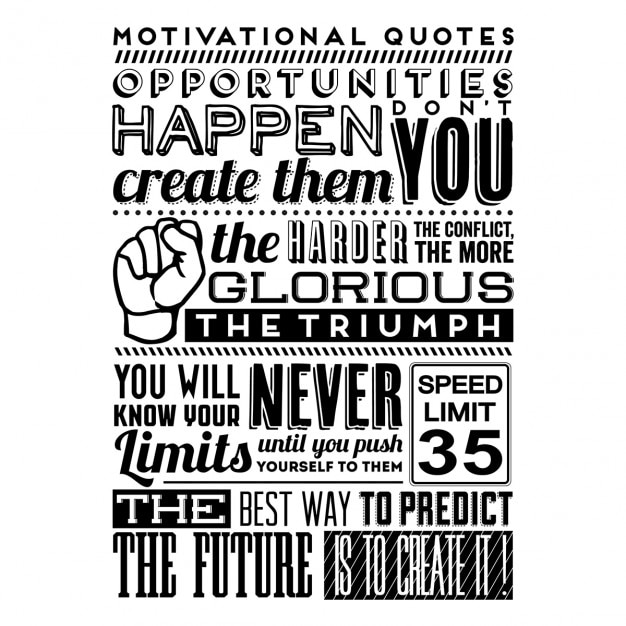 Set von retro vintage motivational quotes