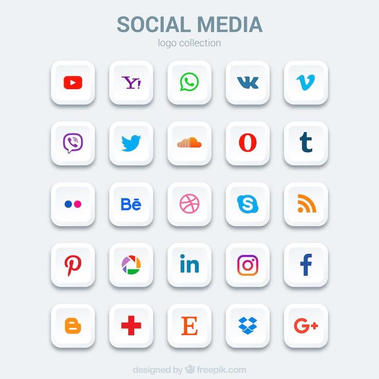 Kostenlose Vektor set von social-media-icons