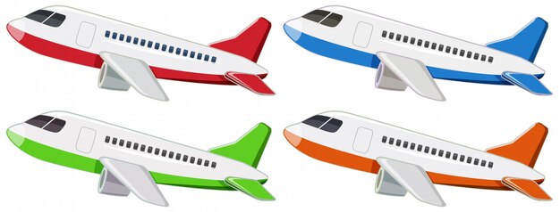 Set von verschiedenen Flugzeugen