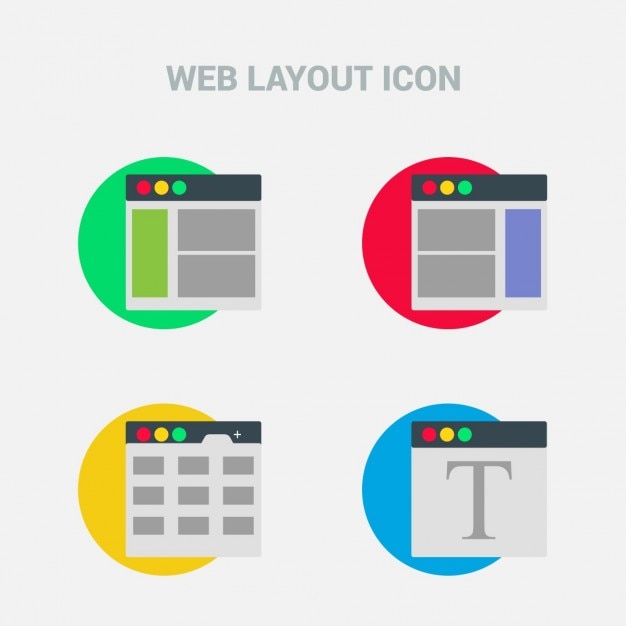 Kostenloser Vektor set von vier web-layout-icons