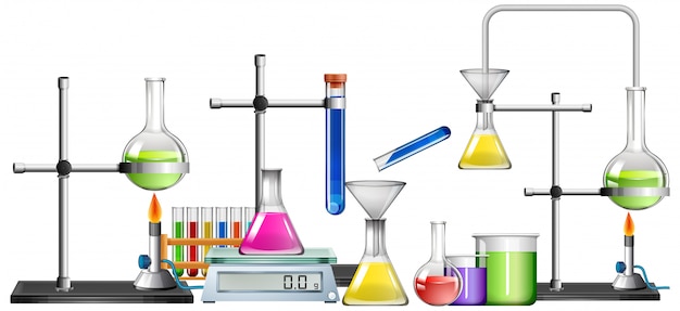 Kostenloser Vektor set wissenschaftsausrüstungen