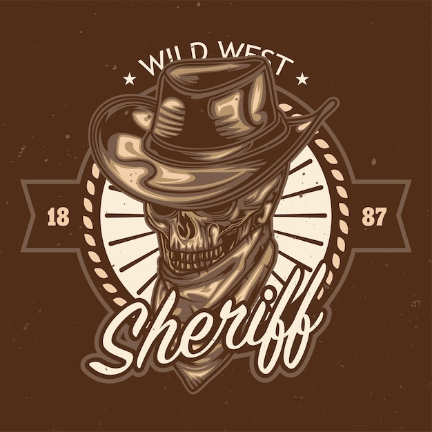 Sheriff schädel illustration