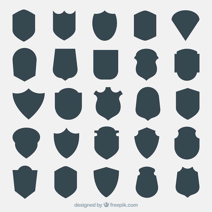 Kostenlose Vektor shields formen