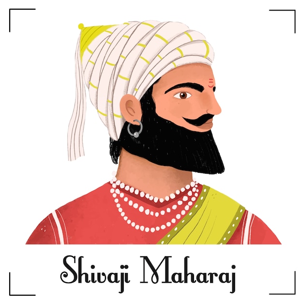 Kostenloser Vektor shivaji maharaj charakter illustration