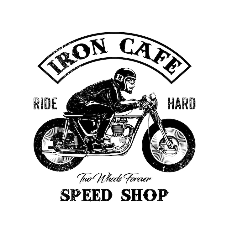 Kostenlose Vektor shop logo motorrad design