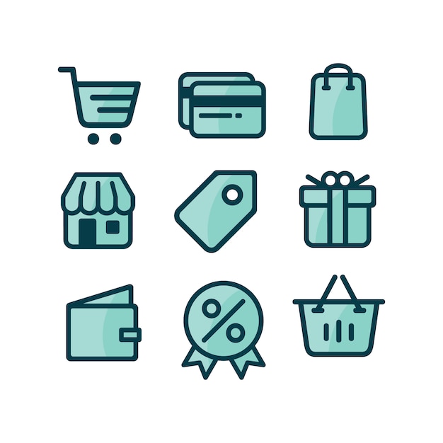 Shopping icons sammlung