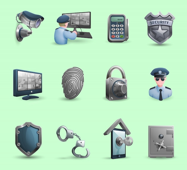 Sicherheits-Symbol-Icons Set