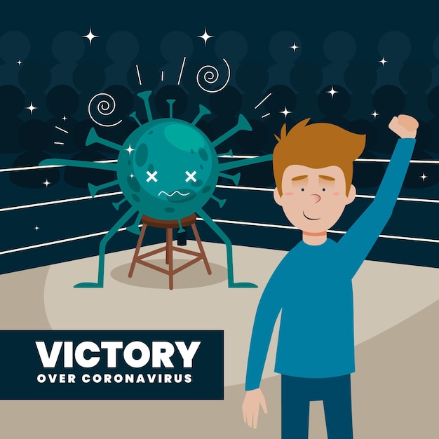 Sieg über coronavirus-illustration