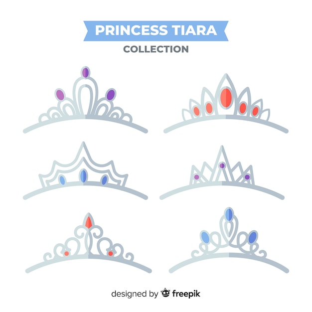 Kostenloser Vektor silberne prinzessin tiara kollektion