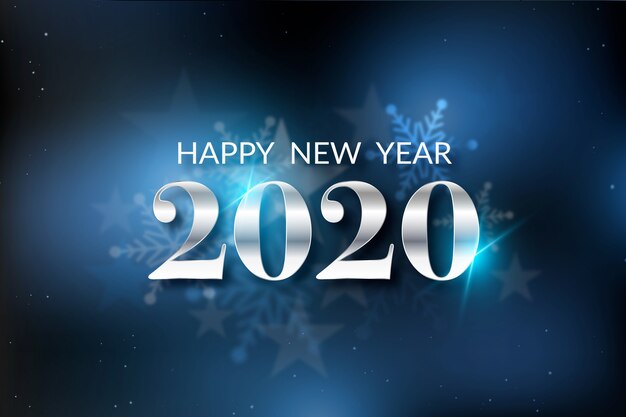 Silberner Hintergrund 2020 des neuen Jahres