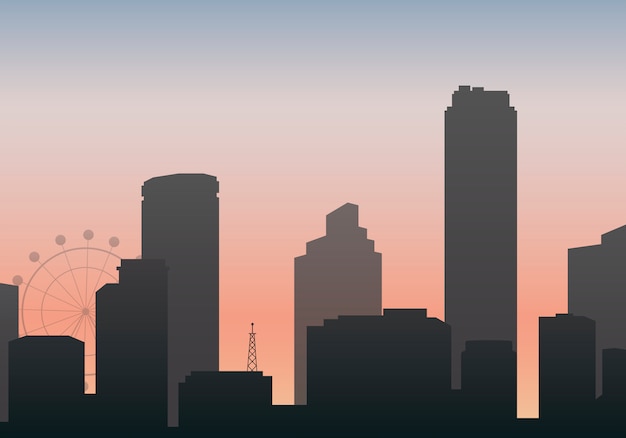 Kostenloser Vektor silhouette skyline abbildung