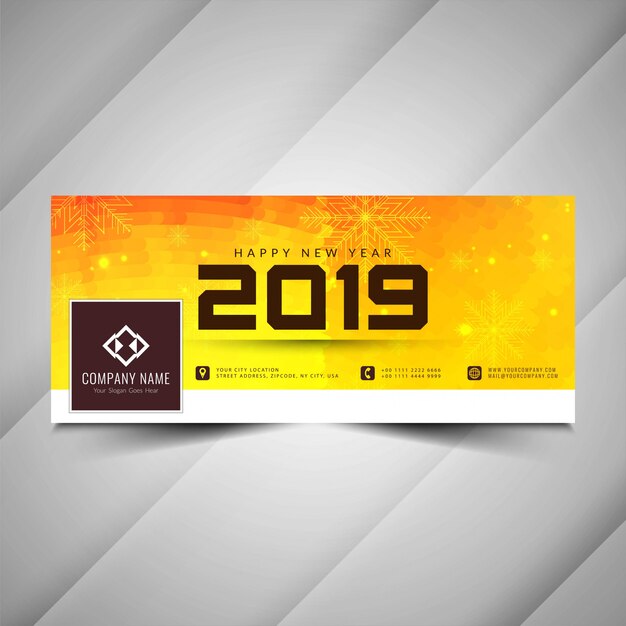 Silvester 2019 stilvolle social media banner vorlage