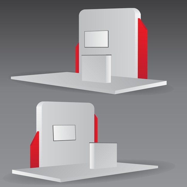Kostenloser Vektor simple wall booth mockup messestand für event-3d-rendering