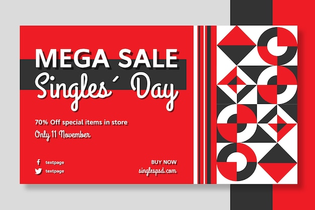 Kostenloser Vektor singles day banner vorlage