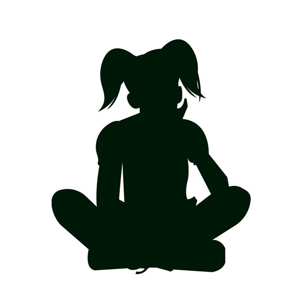 Sitzende Silhouette der flachen Designperson