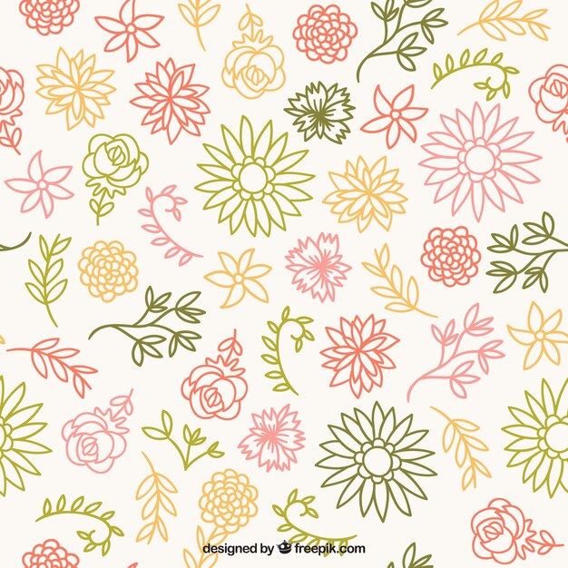Sketches Farben Blumenmuster