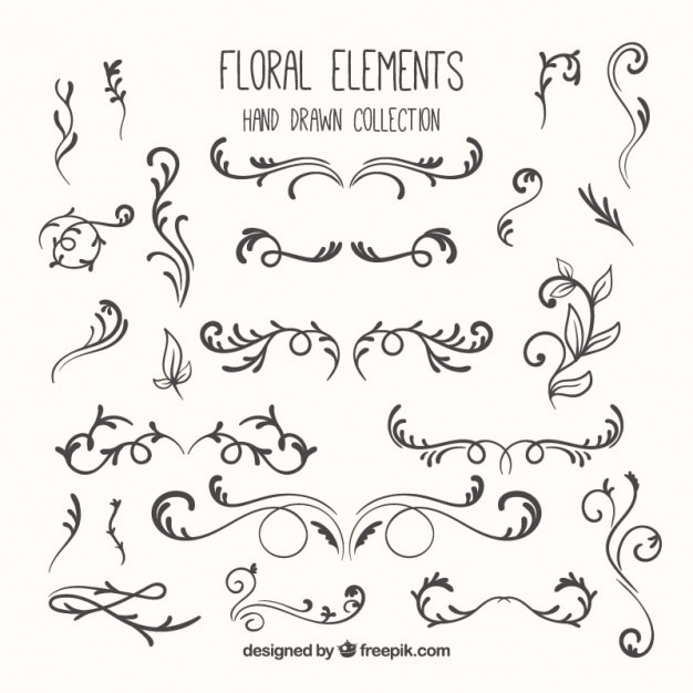 Sketches floralen elementen packen