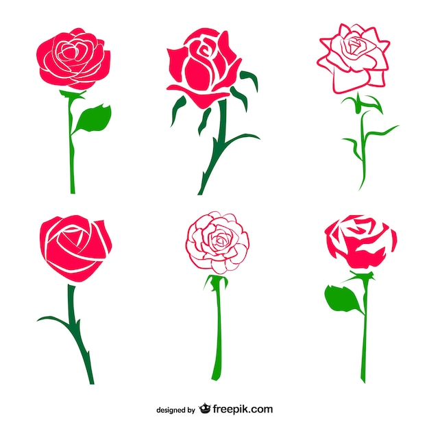 Kostenloser Vektor sketchy rosen