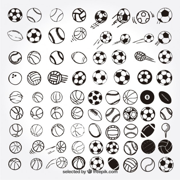 Kostenlose Vektor sketchy sportbälle