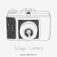 Kostenloser Vektor sketchy vintage kamera