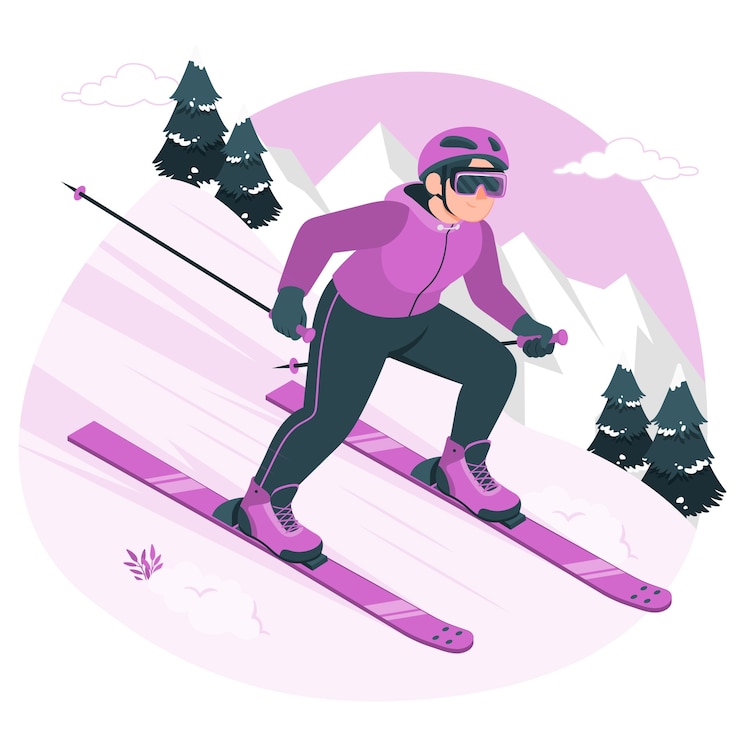 Kostenlose Vektor skifahrer-konzeptillustration
