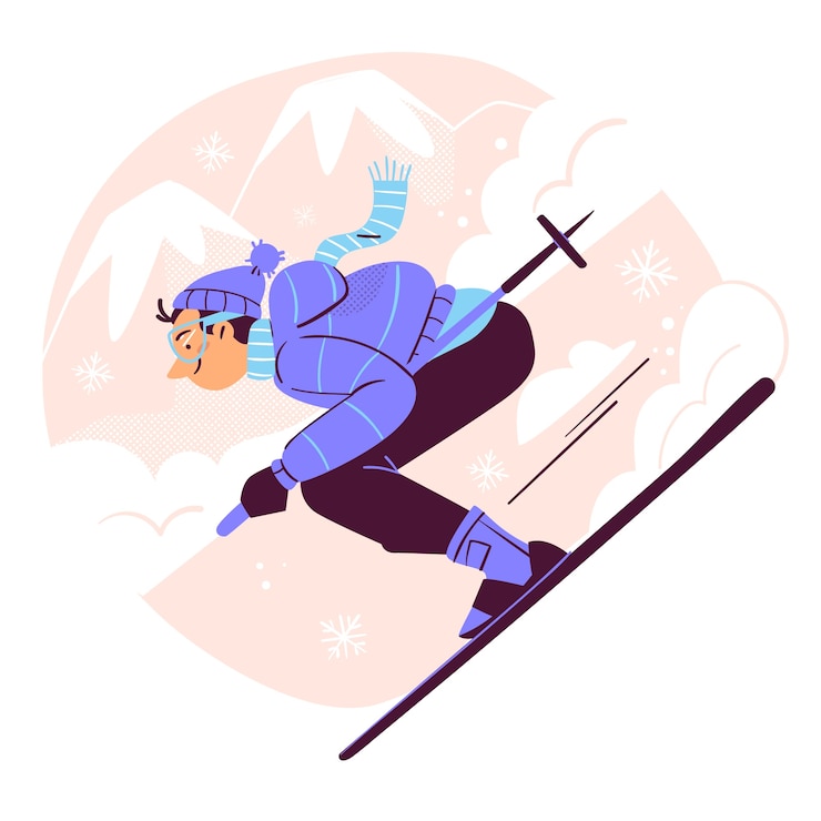 Kostenlose Vektor skikonzept-illustration