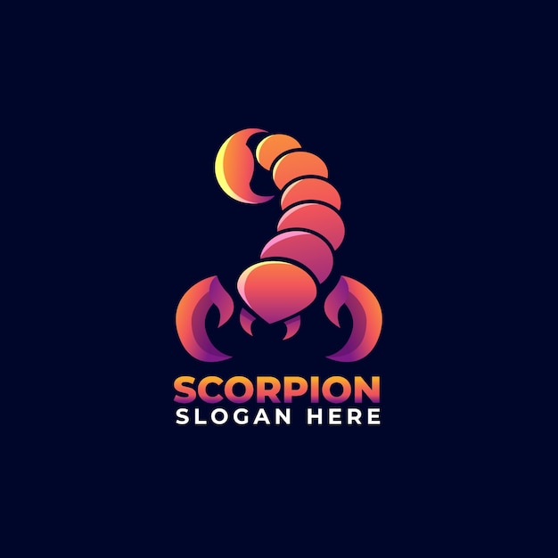 Skorpion-logo-vorlage mit farbverlauf