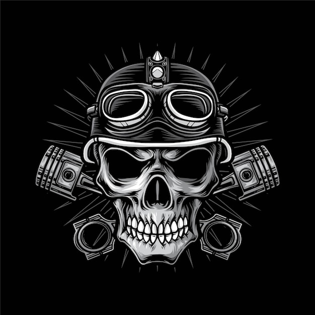 Skull Biker Head Vector Illustrationjpg