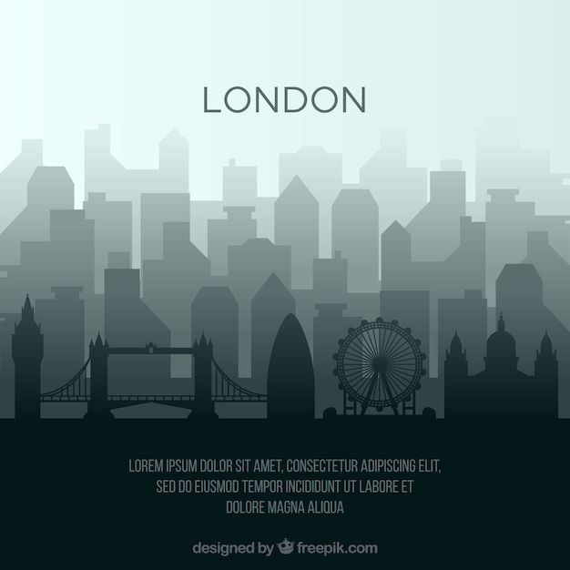 Kostenloser Vektor skyline silhouette von london stadt