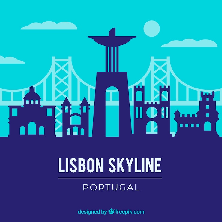 Kostenlose Vektor skyline von lissabon